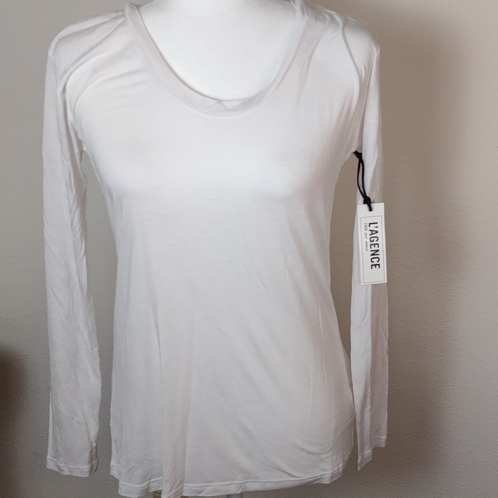 L'AGENCE Scoop Neck Long Sleeved Tee XS